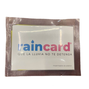 PE Mode jetable pour hommes et femmes carte de pluie Ponchos Pocket Rain Coat Raincard